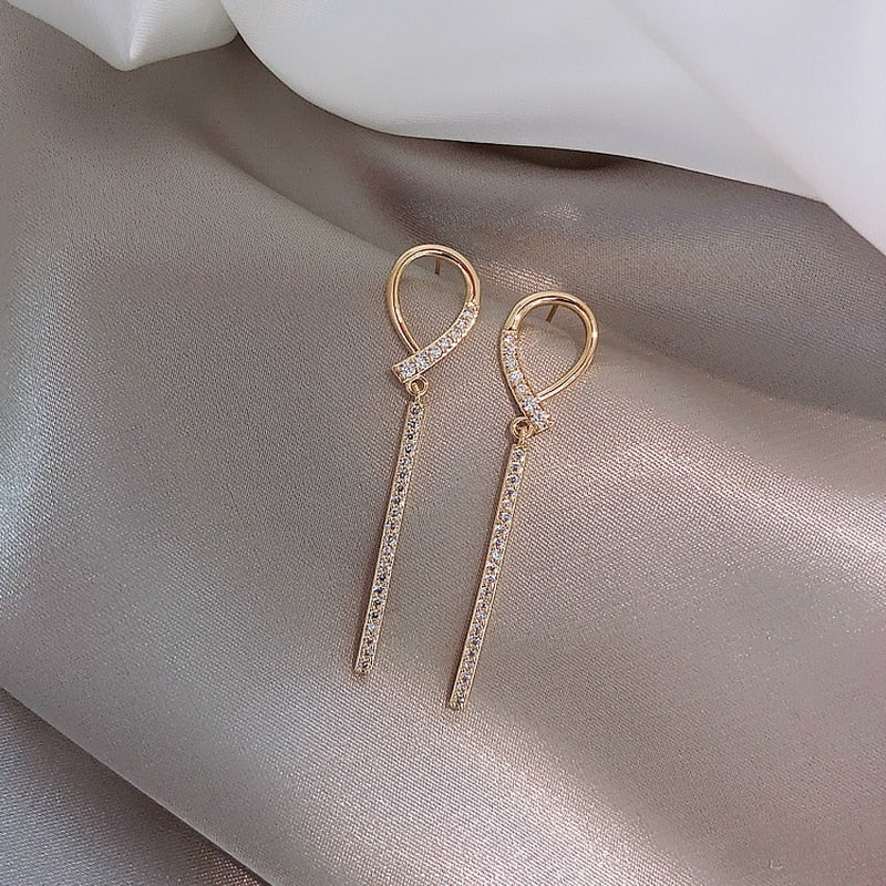 Trendy Moon Dangle Pearl Cherry Cat Rhinestone Earring