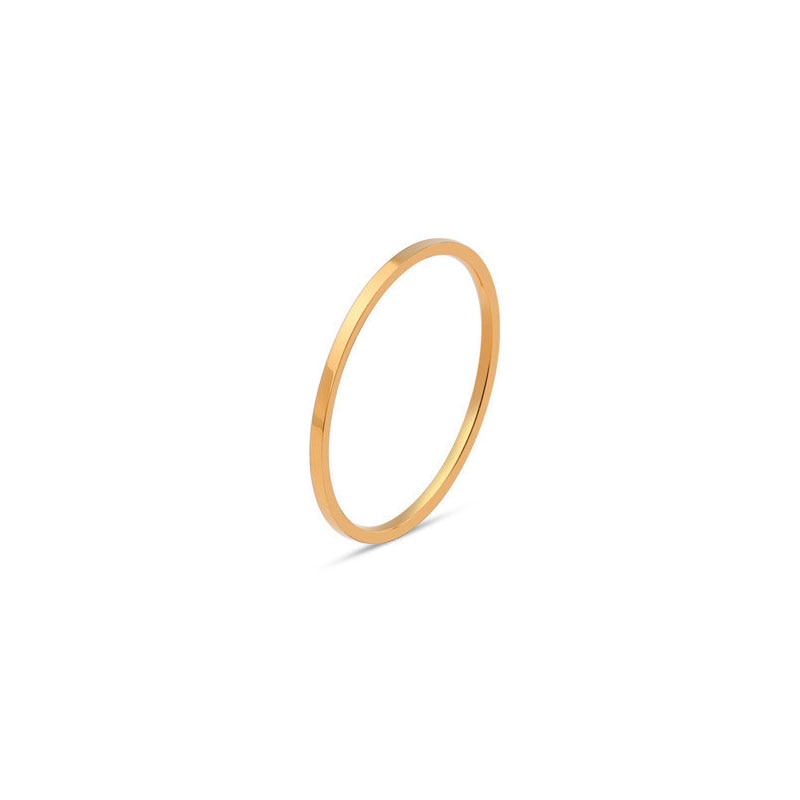 Simple 1MM Thin Stainless Steel Couple Ring