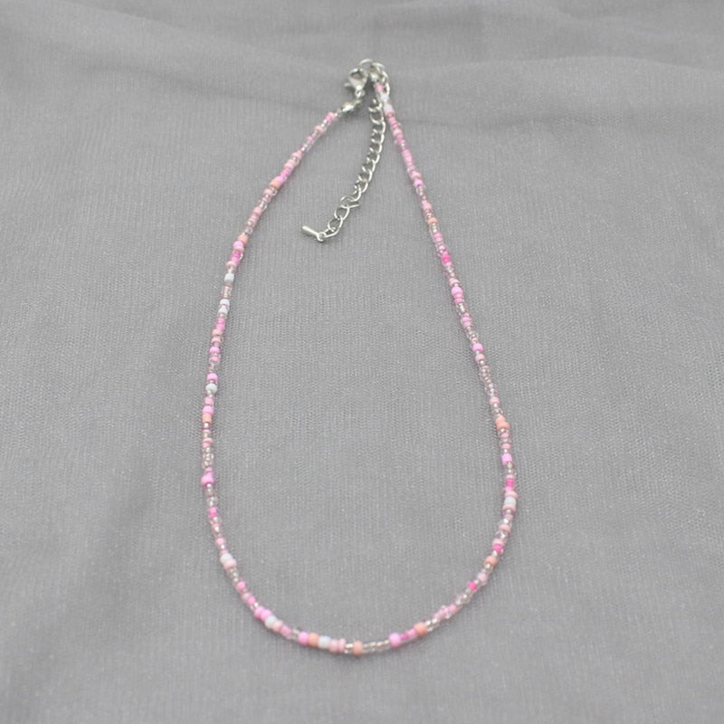 Simple Colorful Seed Beads Strand Choker Necklace