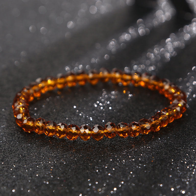 Fashion Shiny Stone Beads Elasticity Rope Strand Bracelet