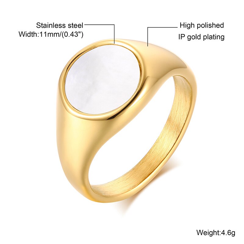 Lotus Signet Stainless Steel Elegant Signet Ring