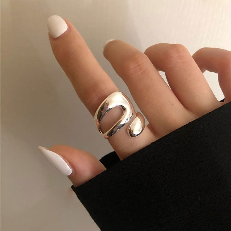 Simple Open Gold Color Adjustable Ring - Jeglowstore