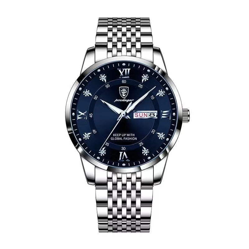 Luxury Push Button Hidden Clasp Waterproof Luminous Wrist Watches