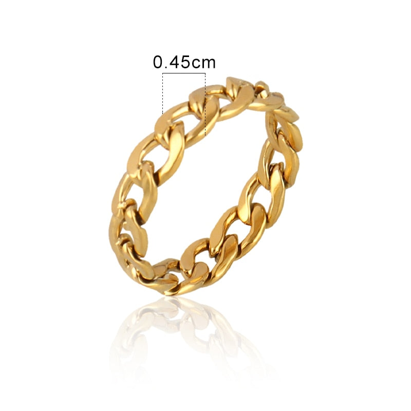 Chain Ring Stainless Steel Ring Set