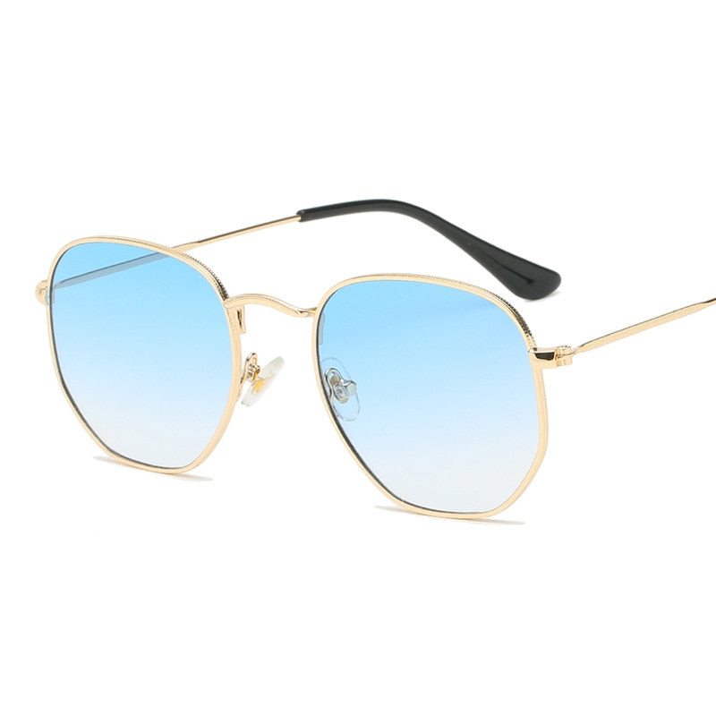Metal Frame  Hexagon Sun Glasses