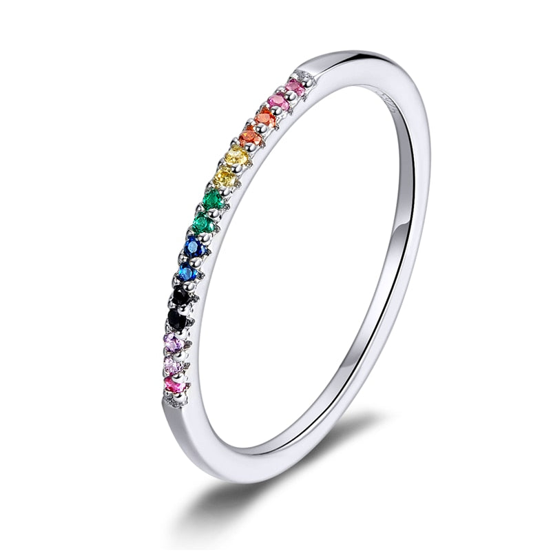 925 Sterling Silver CZ Simulated Diamond Stackable Ring