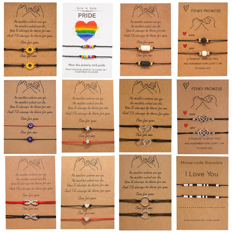 2pcs/set Charm Couple Friendship Bracelet