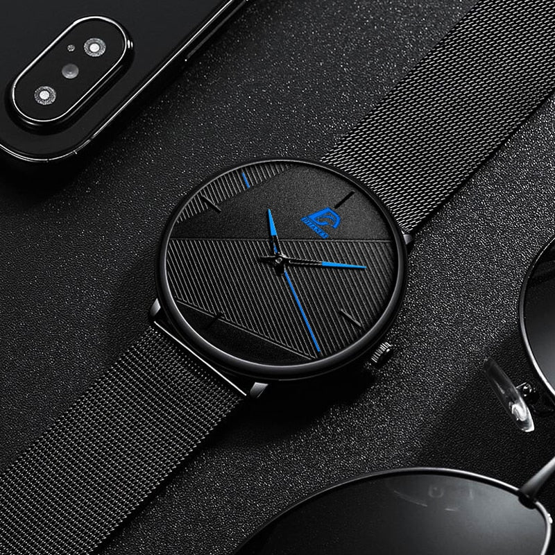 Minimalist Fashion Ultra-thin Watch Simple Men Business Quartz Wristwatch - Jeglowstore