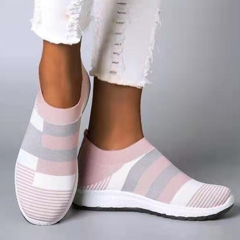 Women Shoes Vulcanized Zapatillas Mujer Knitted Sneakers - Jeglowstore