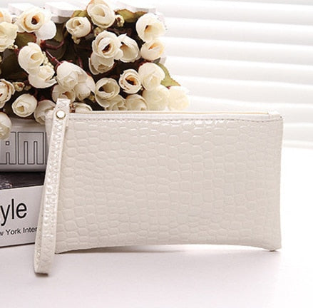 1PC Women PU Clutch Long Casual Wallet  Litchi Grain Coin Purse Female Bag Wrist Bags Zipper Phone Pocket Credit Card Holder