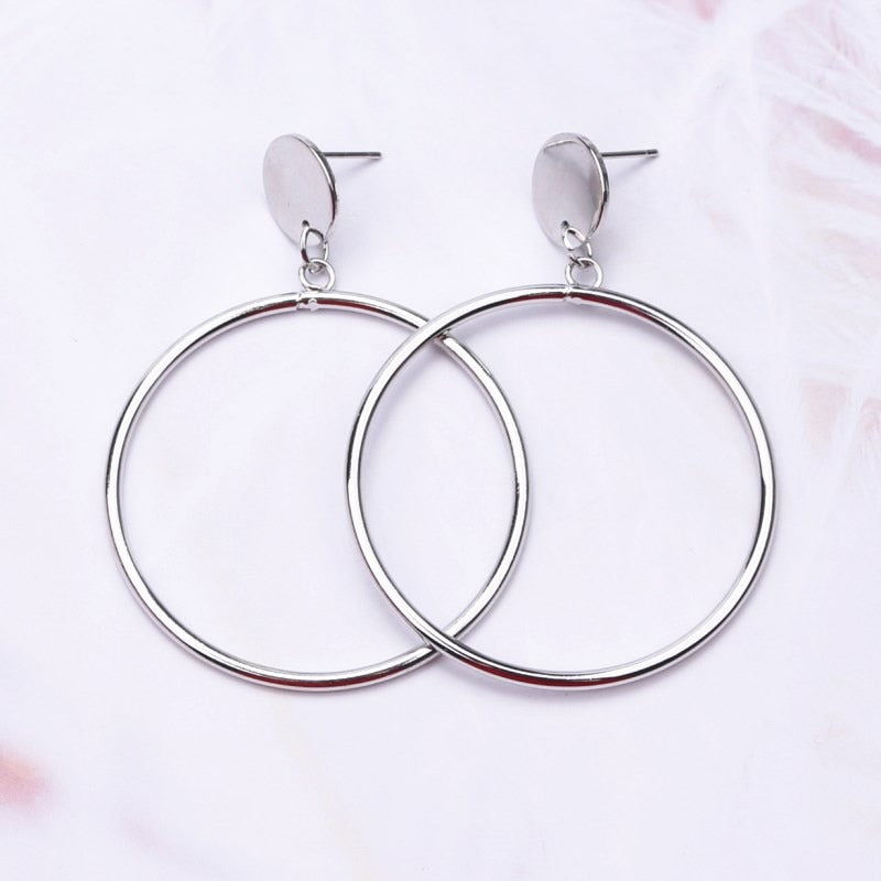 Big Black Flower Hanging Earrings For Women Exaggerated Rock Personality