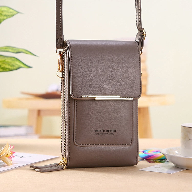 Buylor Soft Leather Women's Bag Wallets Touch Screen Cell Phone Purse Bags of Women Strap Handbag Female Crossbody Shoulder Bag