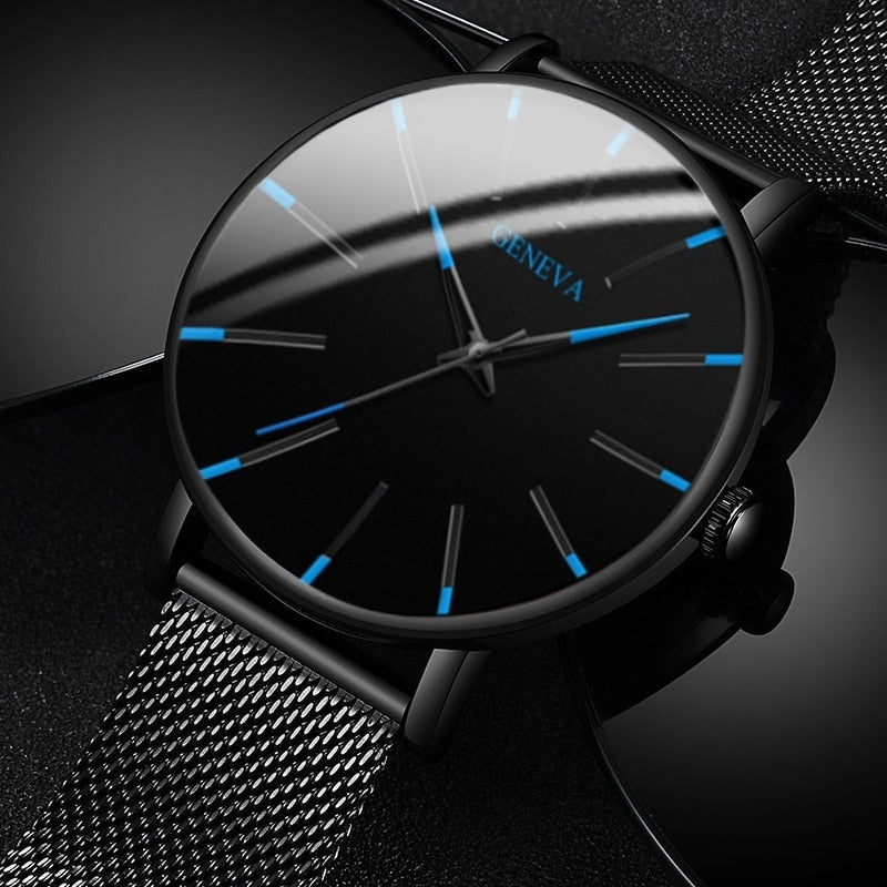 reloj hombre 2022 Watch Men Minimalist Ultra Thin Watches Men's Fashion Stainless Steel Mesh Belt Quartz Watch relogio masculino