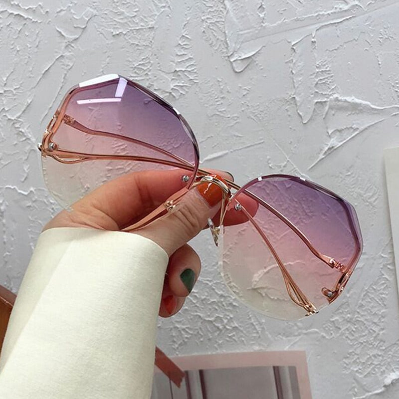 Irregular Round Gradient Fashion Sun Glasses