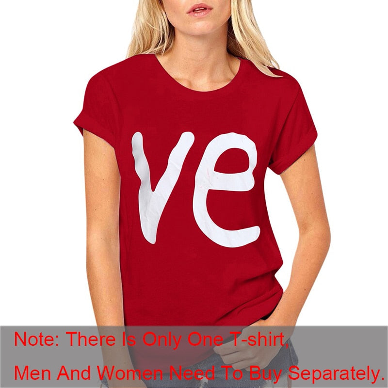 Couple T-shirt Summer Couple LOVE Printed Clothes Couple Tshirt