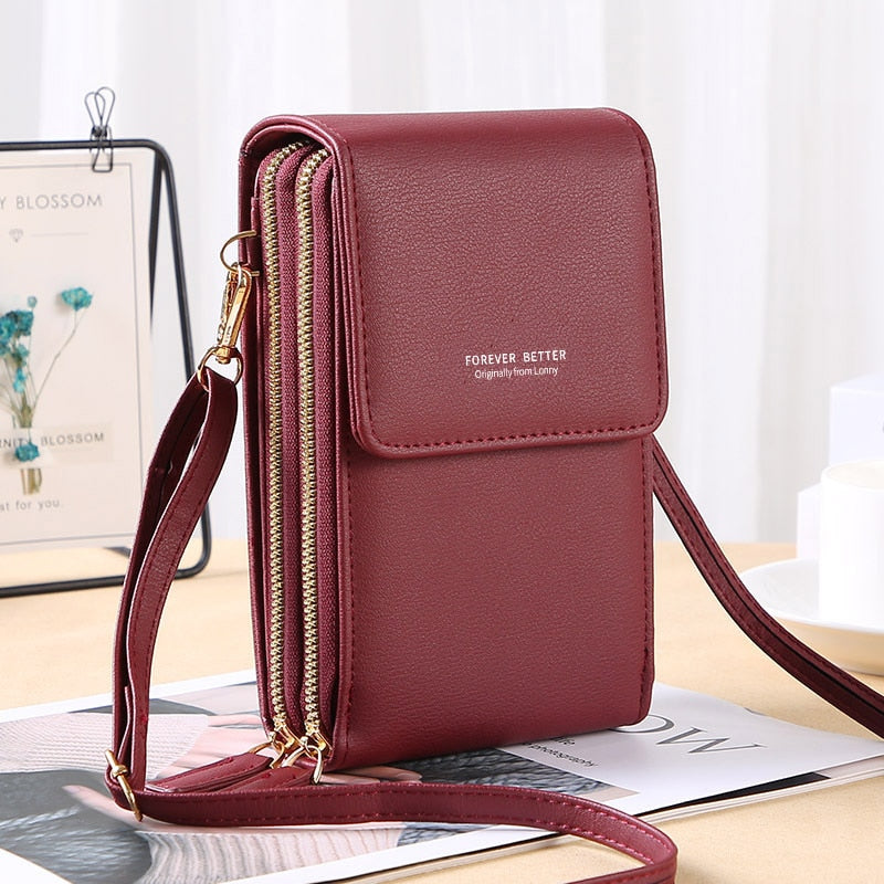 Buylor Soft Leather Women's Bag Wallets Touch Screen Cell Phone Purse Bags of Women Strap Handbag Female Crossbody Shoulder Bag