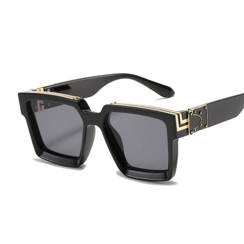 Vintage Square Man Woman Gradient Big Frame Sunglasses
