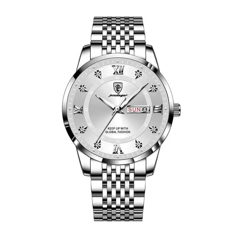 Luxury Push Button Hidden Clasp Waterproof Luminous Wrist Watches