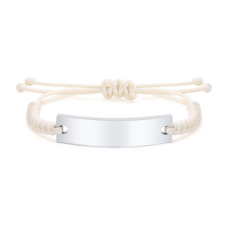 Adjustable Braided Rope Stainless Steel Bangle