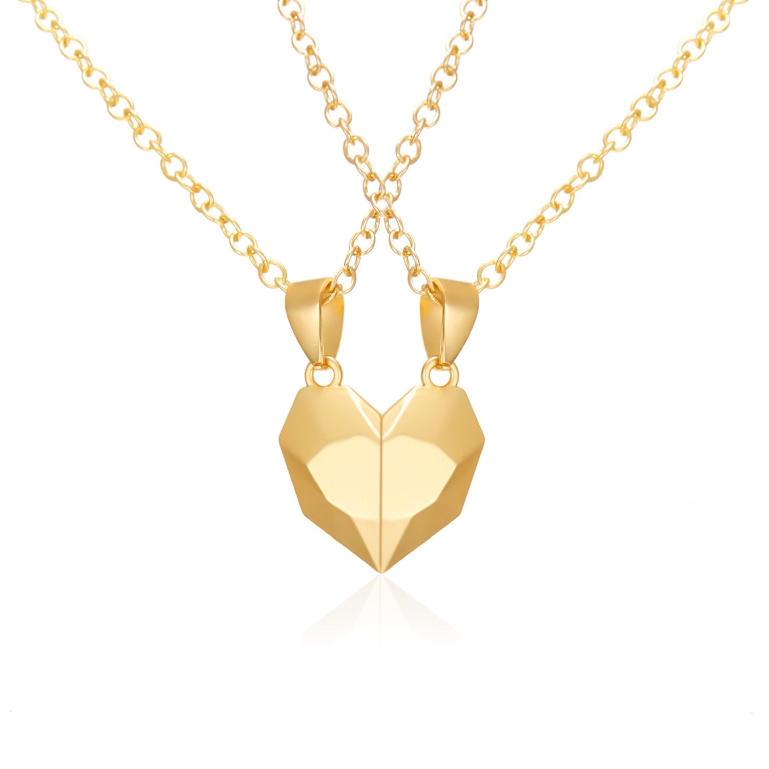 2Pcs Magnetic Heart Couple Necklace