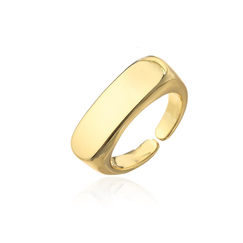 Trendy Gold Color Copper Geometric AAA Cubic Zirconia Ring