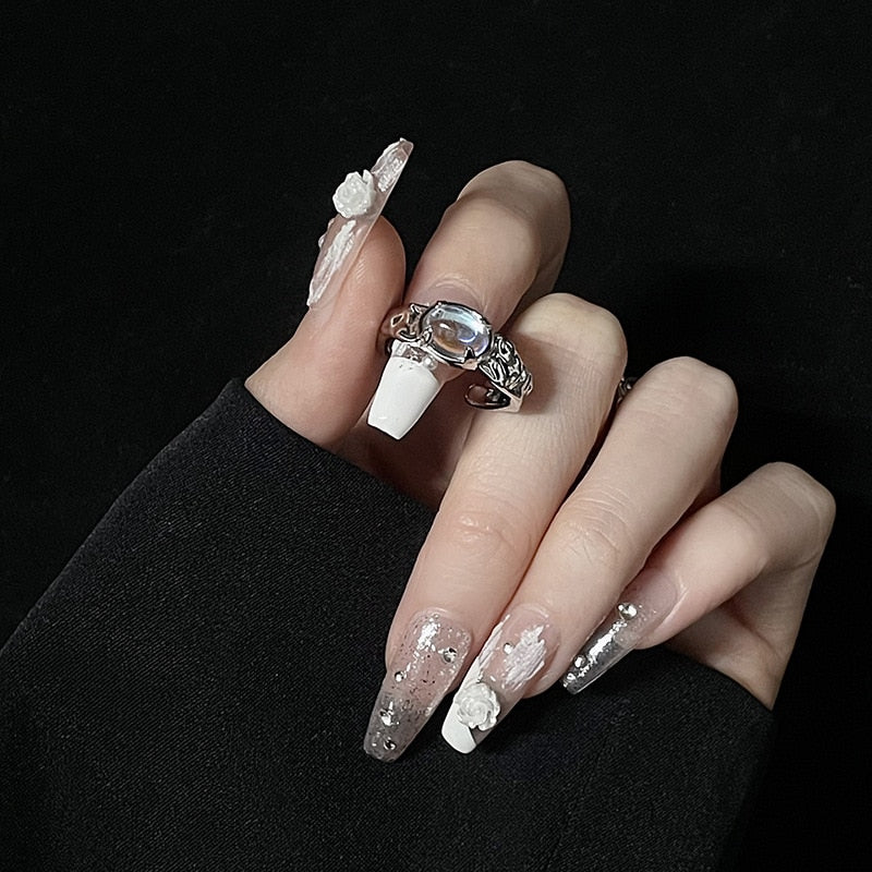 Korean Crystal Opal Irregular Zircon Star Ring
