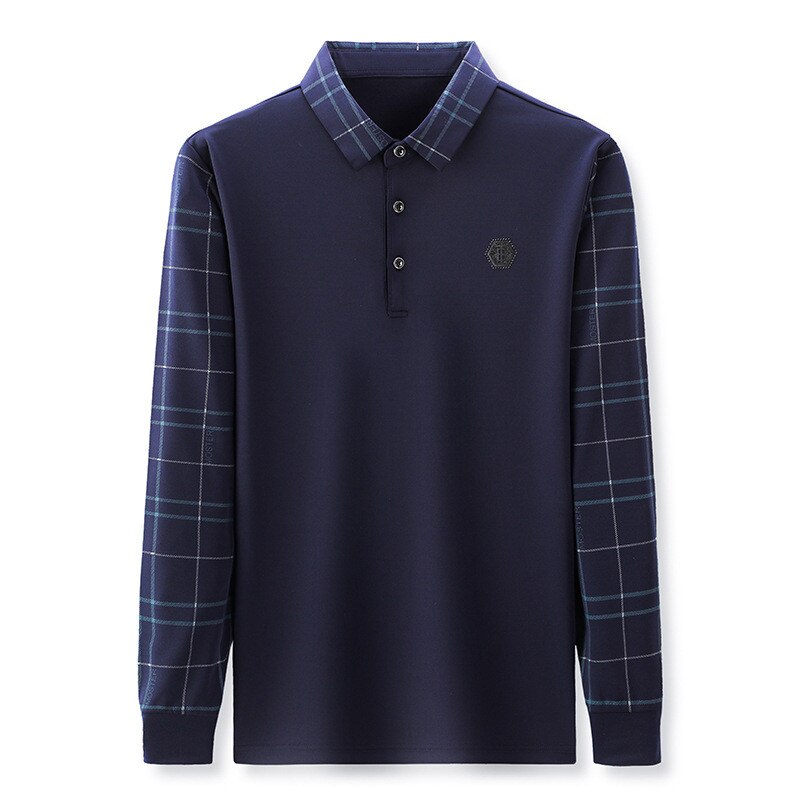 Ymwmhu Solid Polo Long Sleeve Casual Fit Slim Man Shirt