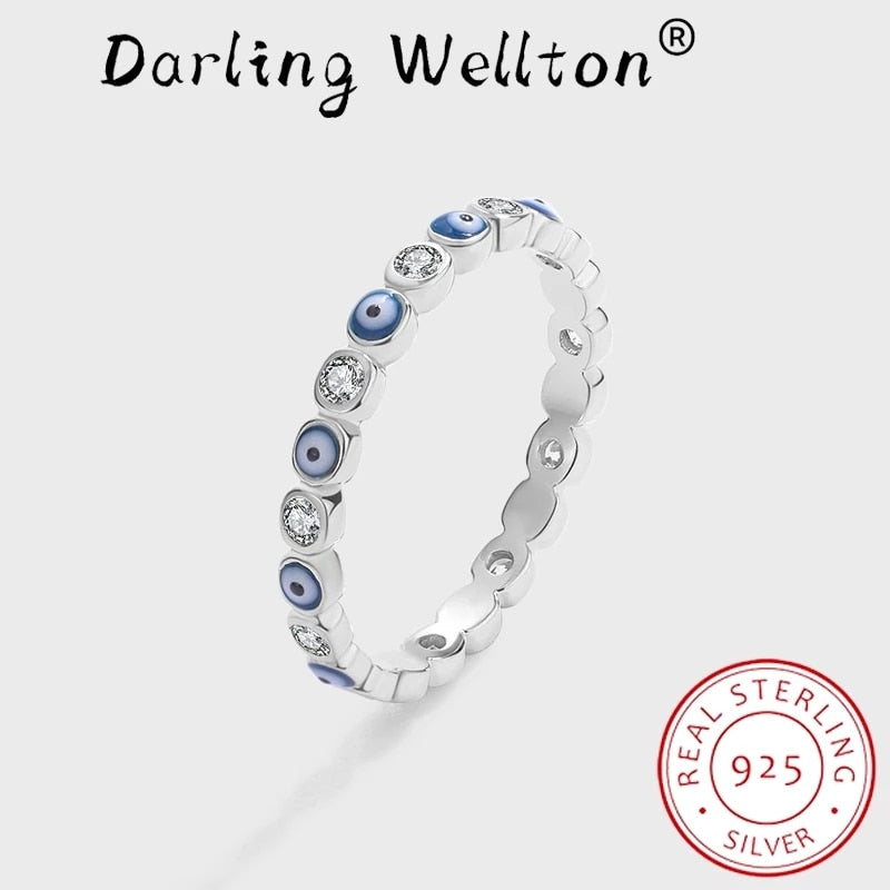Creative Sapphire Eye Round Full Diamond Crystal Couple Ring