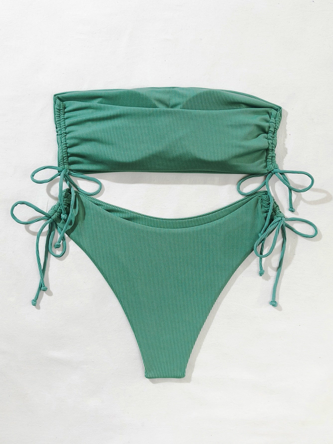Woman Bandeau High Waist Bikini Set 2 Piece Swimsuit
