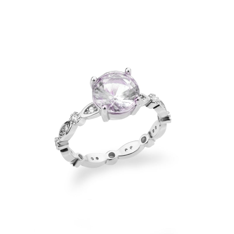 Fashion Star Stainless Steel  Zircon Round Irregular Adjustable Ring