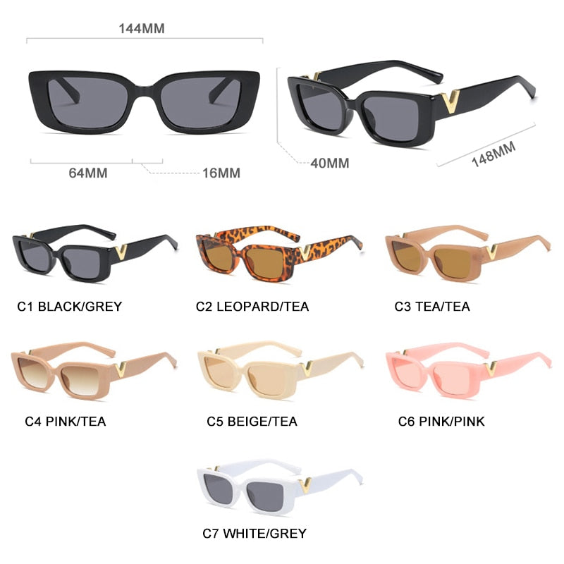 HOOBAN Luxury Fashion Cat Eye Classic Rectangle Sunglasses