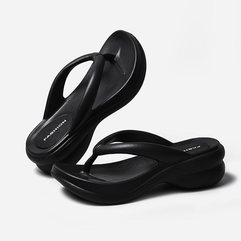 Wedge Heel Thick-bottomed Flip-flops