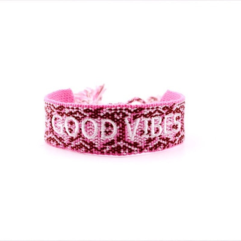 Bohemia Embroidery Letters Woven Tassel Bracele