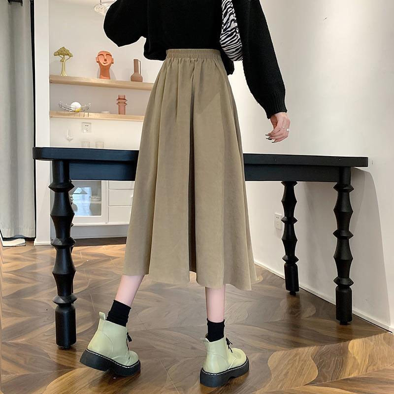 Lucyever Fashion High Waist Pleated Thick A-line Skirt