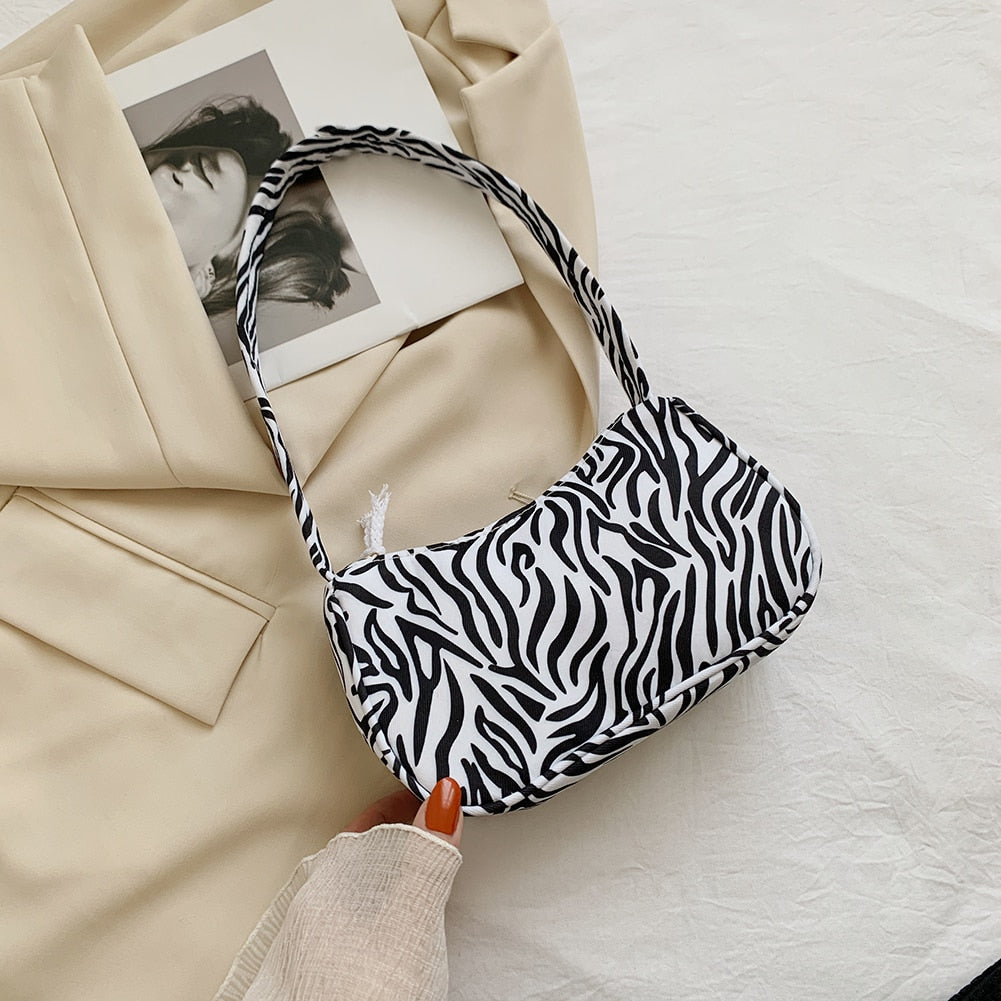 Vintage Animal Pattern Print Canvas Shoulder Bag Vintage