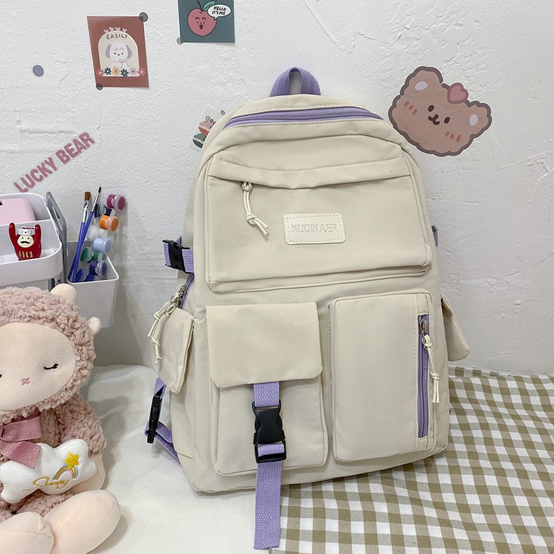 Large Capacity Canvas Black Canvas Backpack