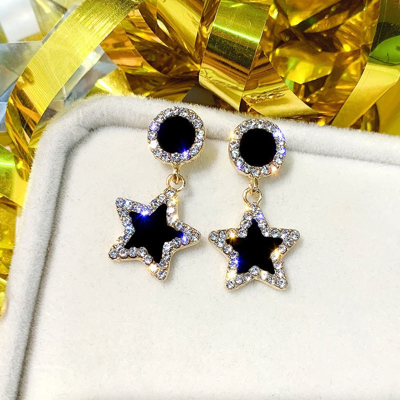 LATS Trend Rhinestone Geometric Drop Earrings for Women