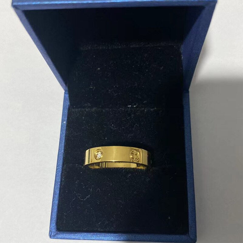 2022 Cross Stainless Steel Zircon Ring With Stone