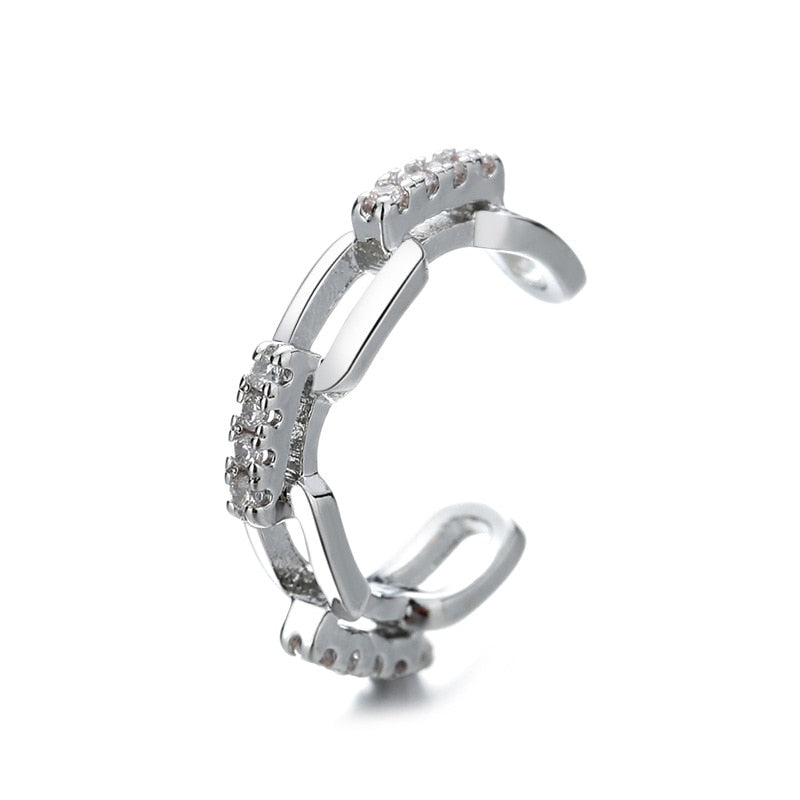 1 pcs Charming Line Zircon Clip Earrings Without Piercing