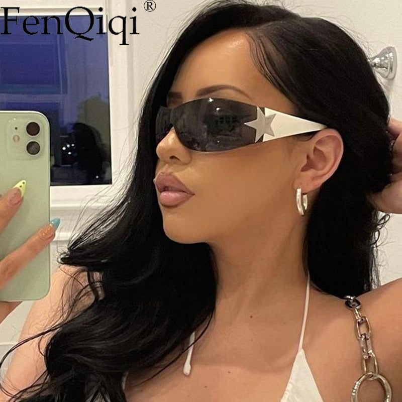 Brand Designer Sun Glasses For Men UV400 Goggles Shades One Piece