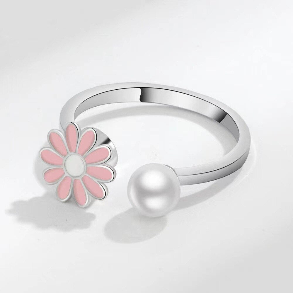 Zircon Moon Star Stainless Steel Adjustable Finger Ring