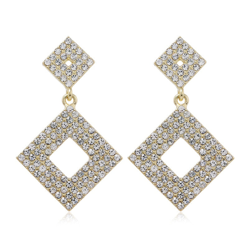 Luxury Rhinestone Crystal Long Tassel Drop Dangling Earrings