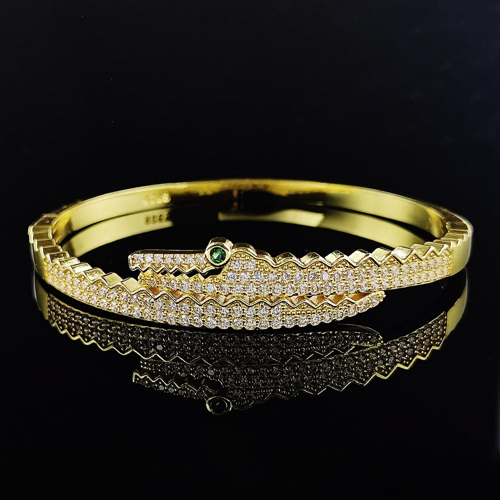 Luxury Punk Snake Butterfly Gold Silver Color Adjustable Open Bracelet - Jeglowstore