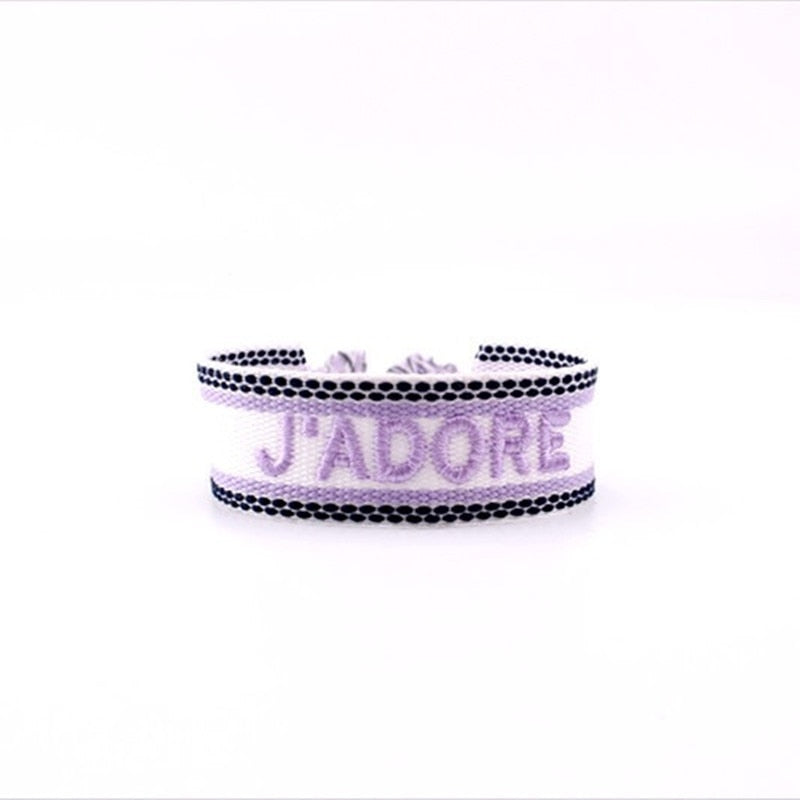 Bohemia Embroidery Letters Woven Tassel Bracele