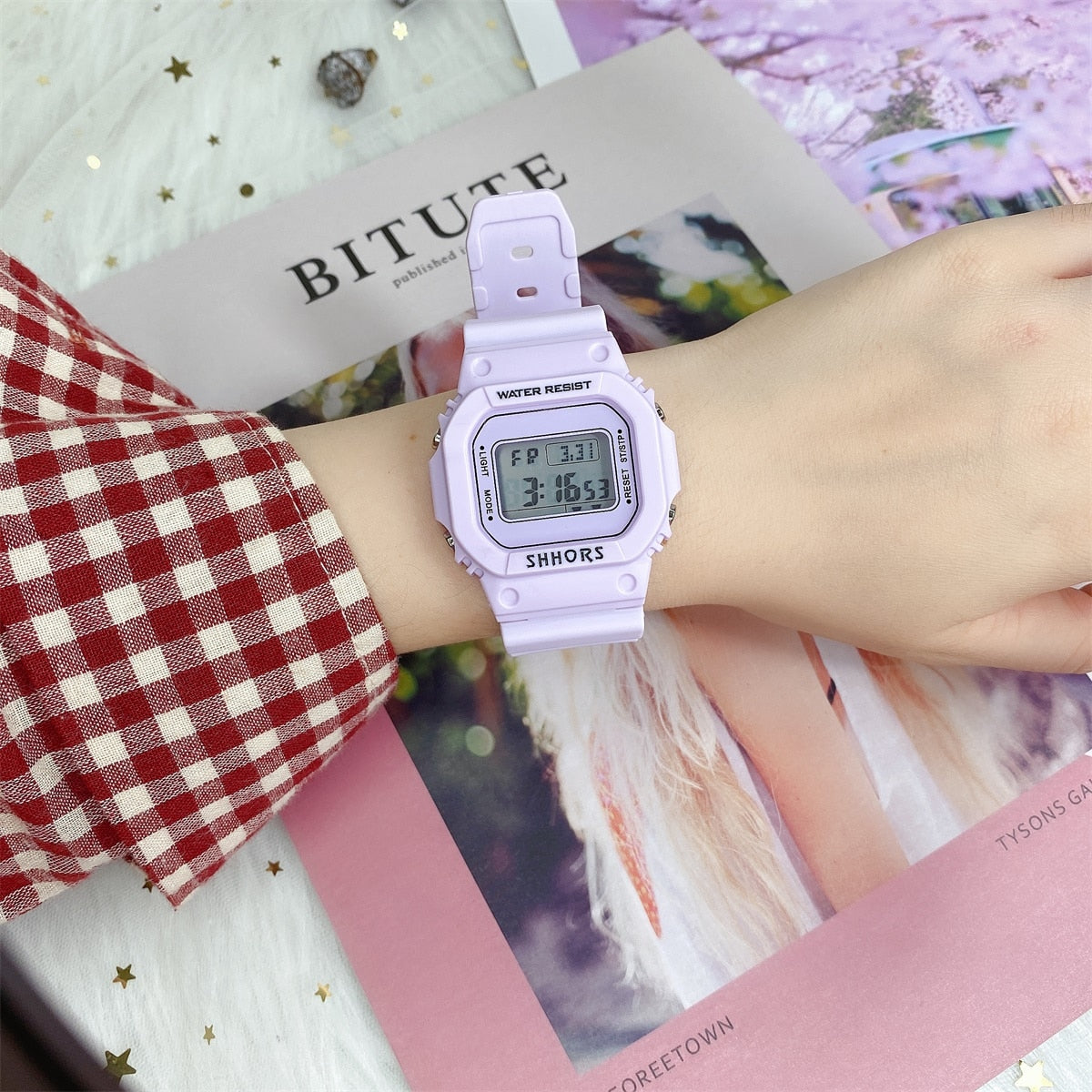PCV/F91W Steel Strap Watch LED Digital Watch Square Women Watches Vintage Sports Military Watches Electronic Wrist Band Clock