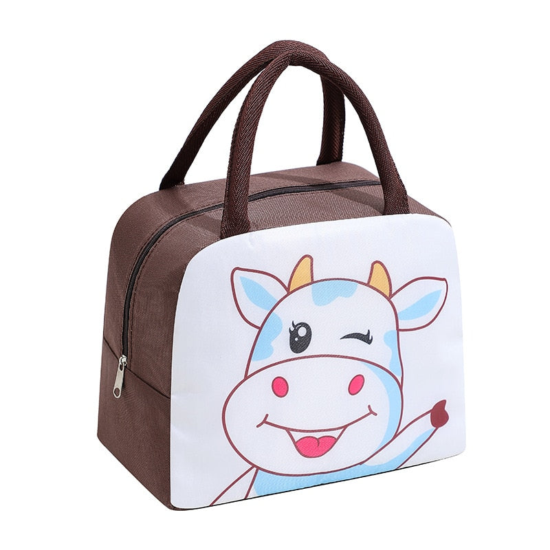 Fresh Cooler Bag Thermal Waterproof Nylon Portable Zipper Closed Oxford Lunch Bags For Women Convenient Lunch Box Tote Food Bags