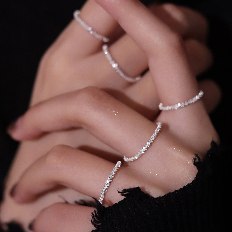 Gorgeous Silver Color Sparkling Versatile Index Finger Ring
