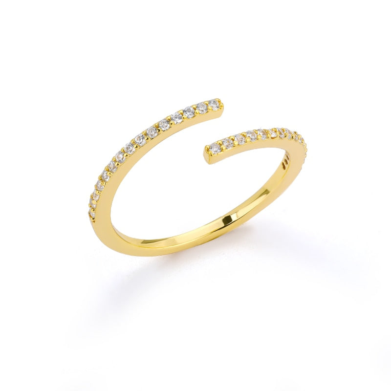 Fashion Star Stainless Steel  Zircon Round Irregular Adjustable Ring