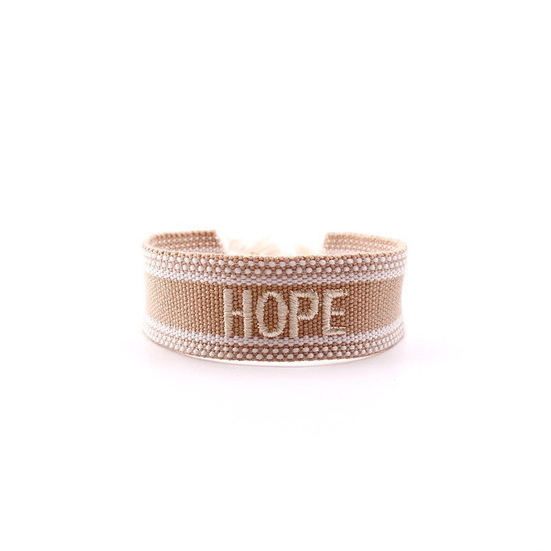 Bohemia Embroidery Letters Woven Tassel Bracele