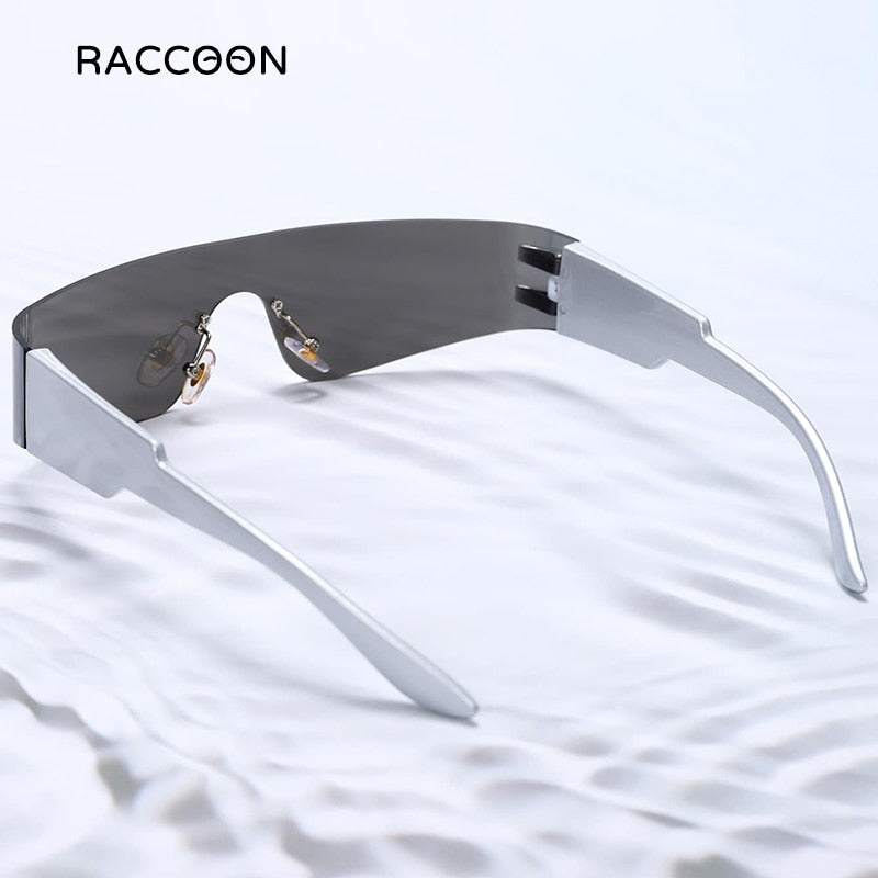 Kardashan Flat Top Shield Fashion Punk Sunglasses Women Y2K Sun Glasses